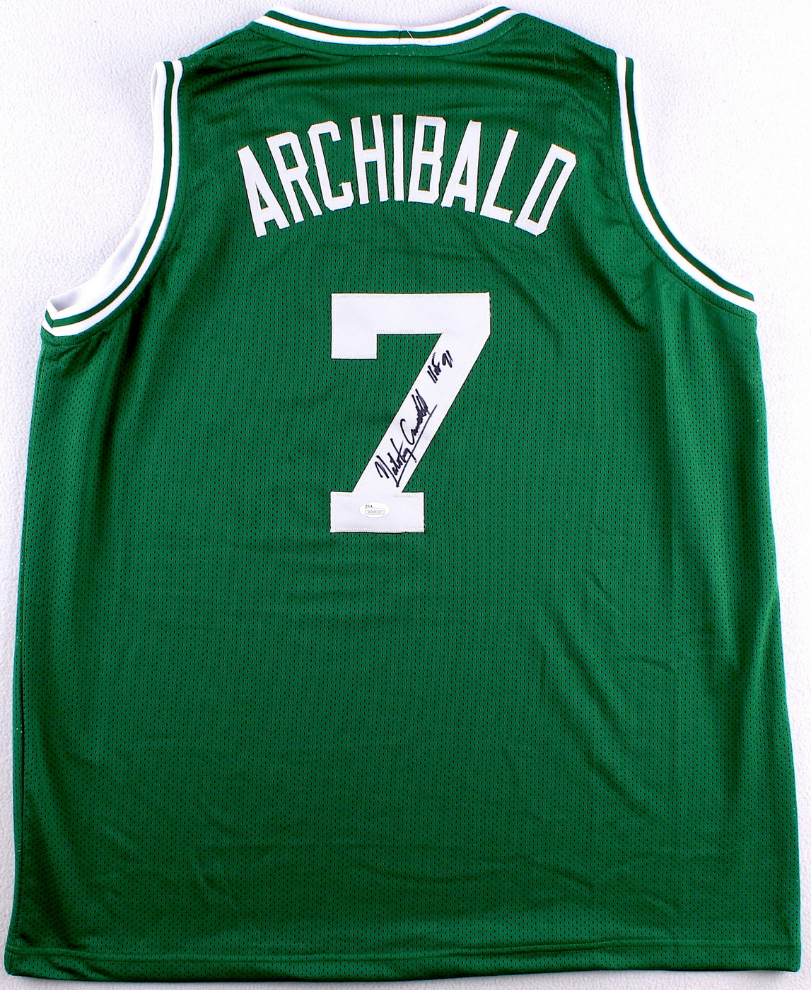 Nate "Tiny" Archibald Signed Celtics Jersey Inscribed "HOF 91" (JSA COA) at PristineAuction.com Nate "Tiny" Archibald Signed Celtics Jersey Inscribed "HOF 91" (JSA COA) at PristineAuction.com