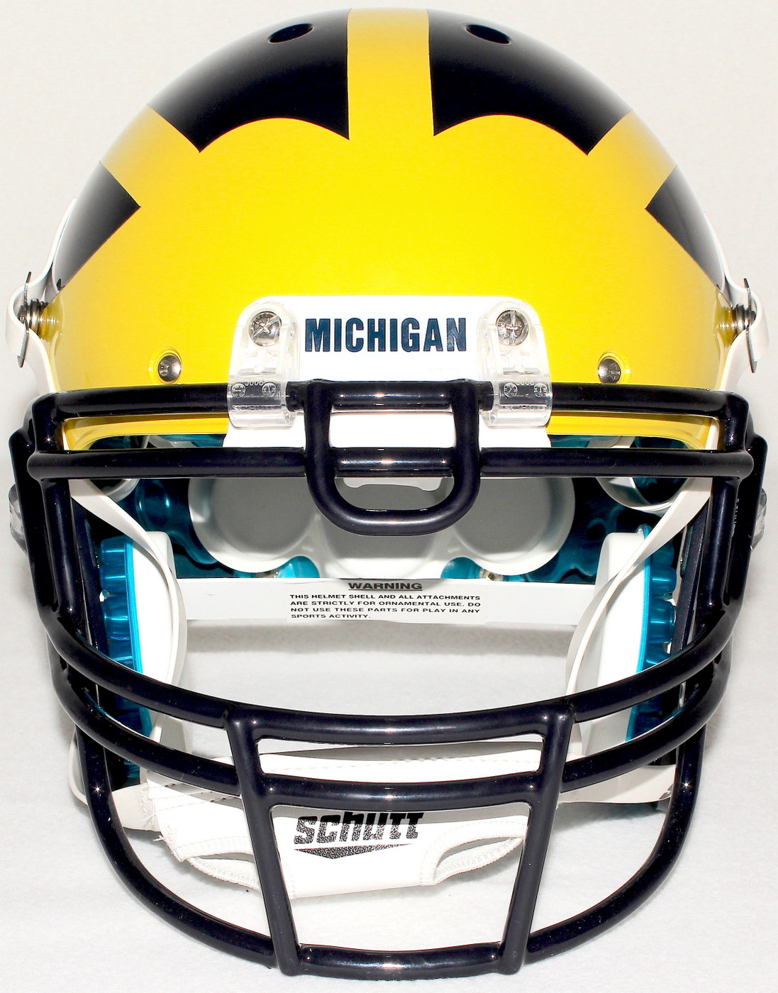 2d michigan football helmet Wolverines White Yardsy Sign The Michigan Wolverines Authentic Helmet Cutout Sign by Fan Creations is custom printed to mimic the rustic look of real wood Michigan 