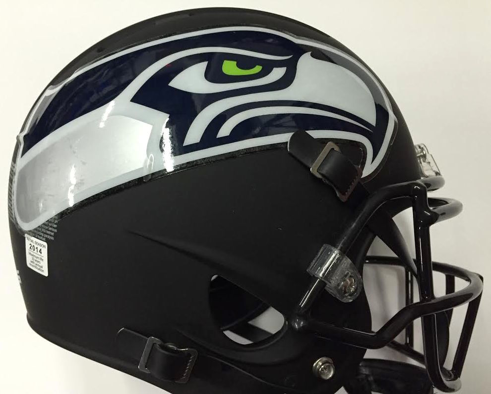 Seattle Seahawks Custom Matte Black Full-Size Authentic Proline Helmet at PristineAuction.com Seattle Seahawks Custom Matte Black Full-Size Authentic Proline Helmet at PristineAuction.com