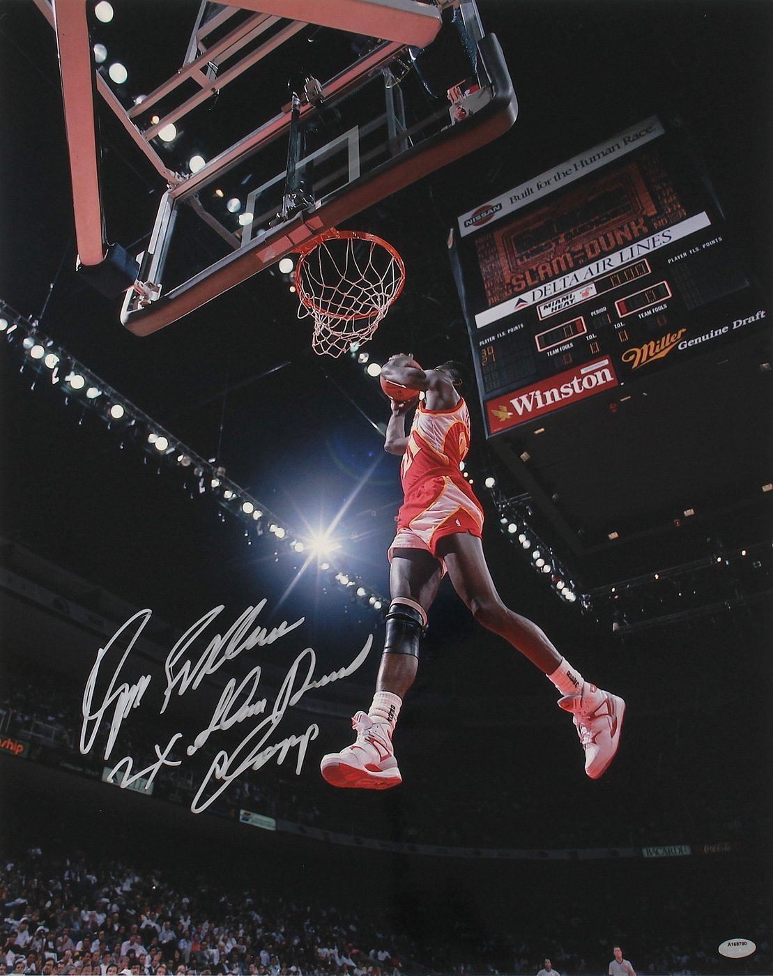 Dominique Wilkins Signed Hawks 16x20 Photo Inscribed "2x Slam Dunk Champ" (Schwartz COA) at PristineAuction.com Dominique Wilkins Signed Hawks 16x20 Photo Inscribed "2x Slam Dunk Champ" (Schwartz COA) at PristineAuction.com