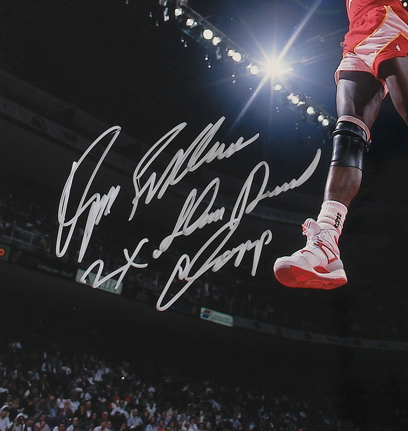Dominique Wilkins Signed Hawks 16x20 Photo Inscribed "2x Slam Dunk Champ" (Schwartz COA) at PristineAuction.com Dominique Wilkins Signed Hawks 16x20 Photo Inscribed "2x Slam Dunk Champ" (Schwartz COA) at PristineAuction.com