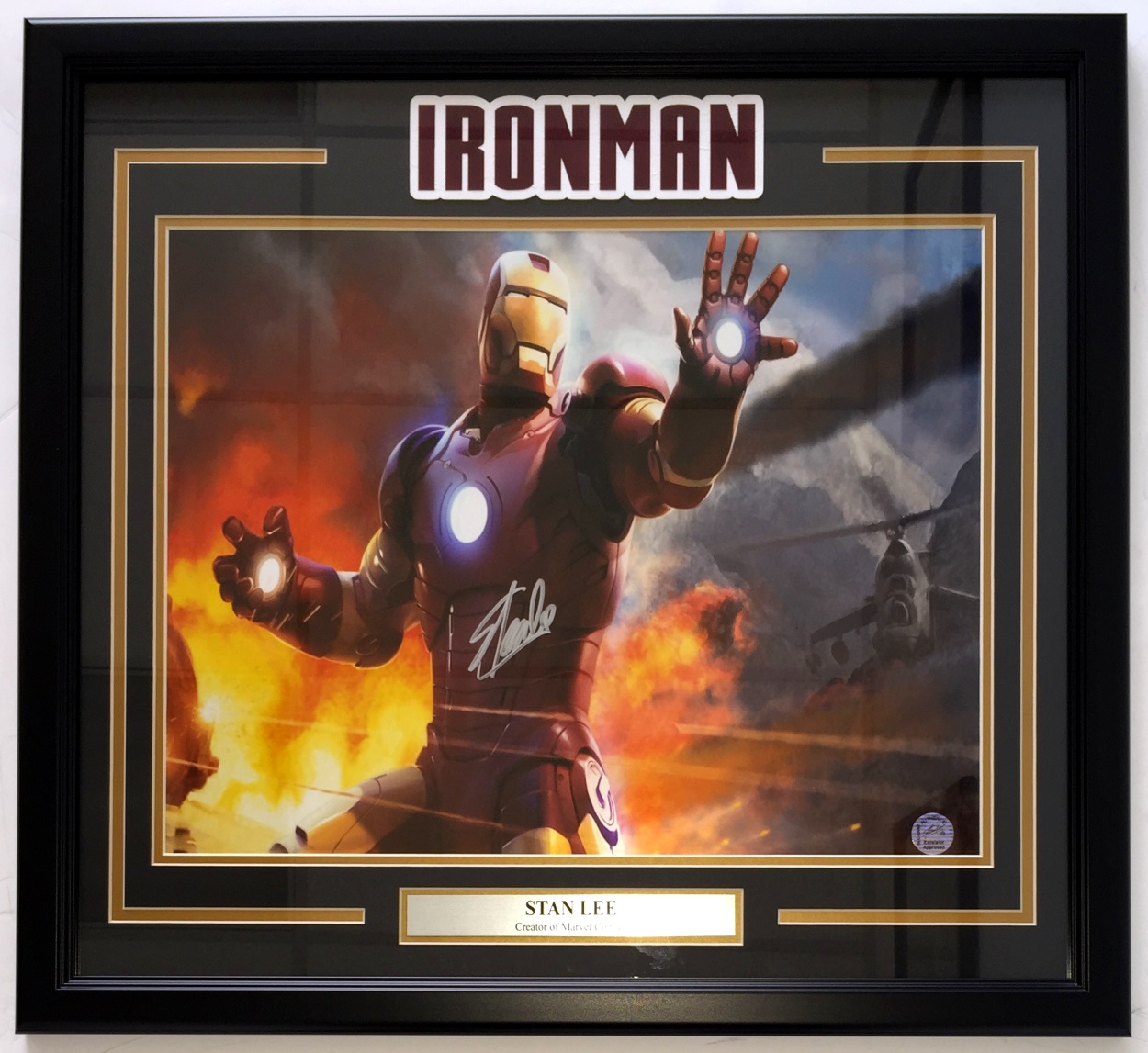Stan Lee Signed "Iron Man" 24x27 Custom Framed Photo Display (JSA COA & Lee Hologram) at PristineAuction.com Stan Lee Signed "Iron Man" 24x27 Custom Framed Photo Display (JSA COA & Lee Hologram) at PristineAuction.com