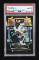 Justin Fields 2021 Select Prizm Black and Gold Die Cut #50 RC (PSA 10) at PristineAuction.com