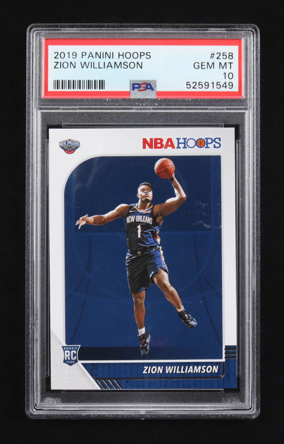 Zion Williamson 2019 Panini Hoops #258 RC (PSA 10) at PristineAuction.com Zion Williamson 2019 Panini Hoops #258 RC (PSA 10) at PristineAuction.com