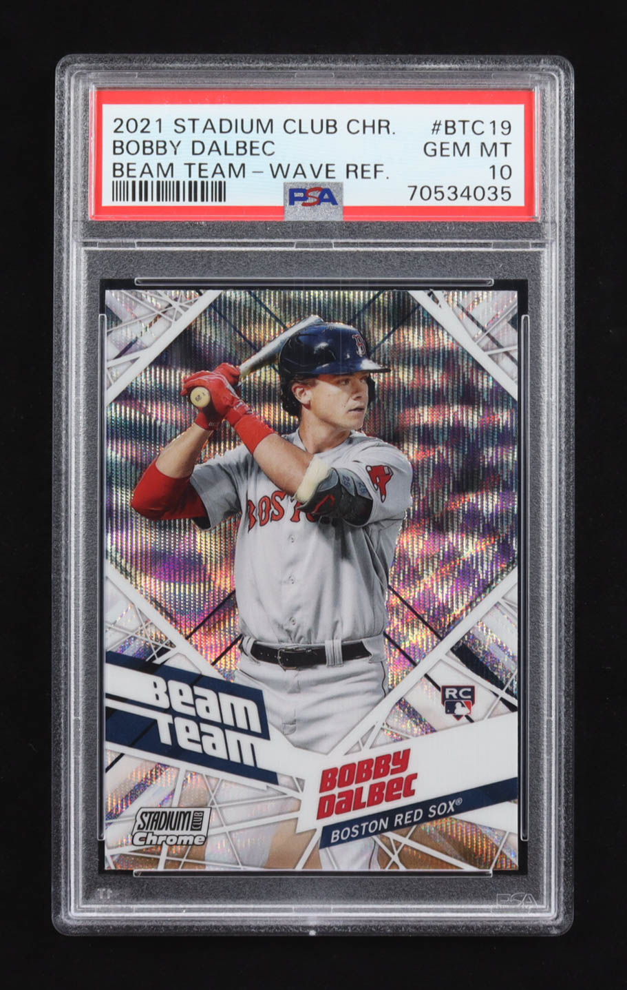 Bobby Dalbec 2021 Stadium Club Chrome Beam Team Wave Refractors #BTC19 RC (PSA 10) at PristineAuction.com Bobby Dalbec 2021 Stadium Club Chrome Beam Team Wave Refractors #BTC19 RC (PSA 10) at PristineAuction.com