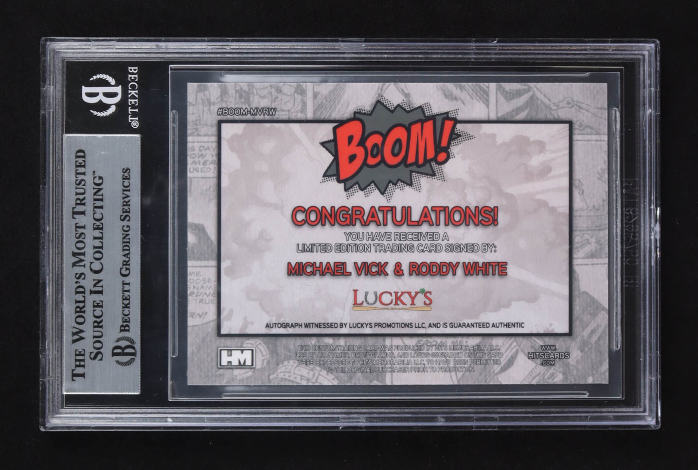 Michael Vick / Roddy White 2024 Hits Memorabilia Boom Silver #BOOMMVRW (BGS) at PristineAuction.com Michael Vick / Roddy White 2024 Hits Memorabilia Boom Silver #BOOMMVRW (BGS) at PristineAuction.com