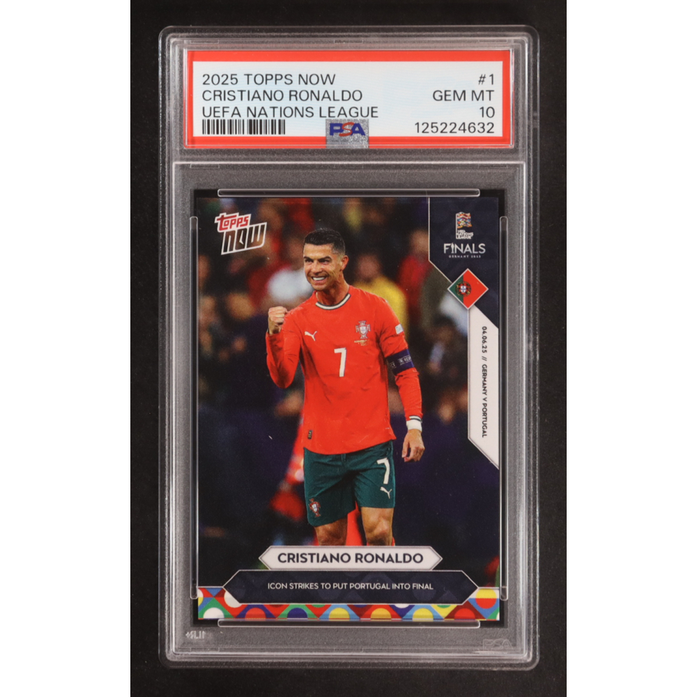 Cristiano Ronaldo 2025 Topps Now UEFA Nations League #1 (PSA 10) at PristineAuction.com