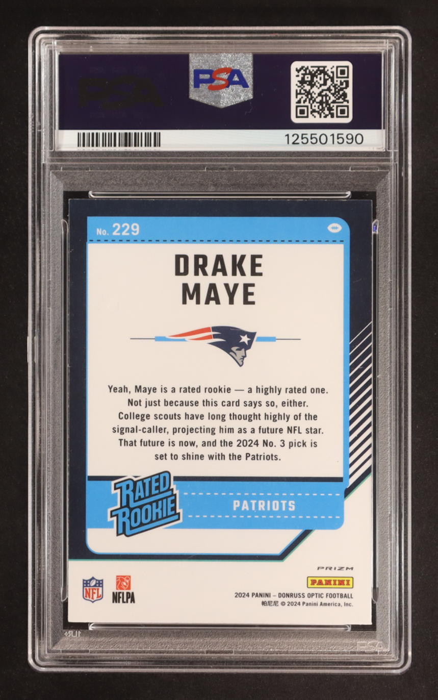 Drake Maye 2024 Donruss Optic Green Velocity #229 RR RC (PSA 9) at PristineAuction.com Drake Maye 2024 Donruss Optic Green Velocity #229 RR RC (PSA 9) at PristineAuction.com