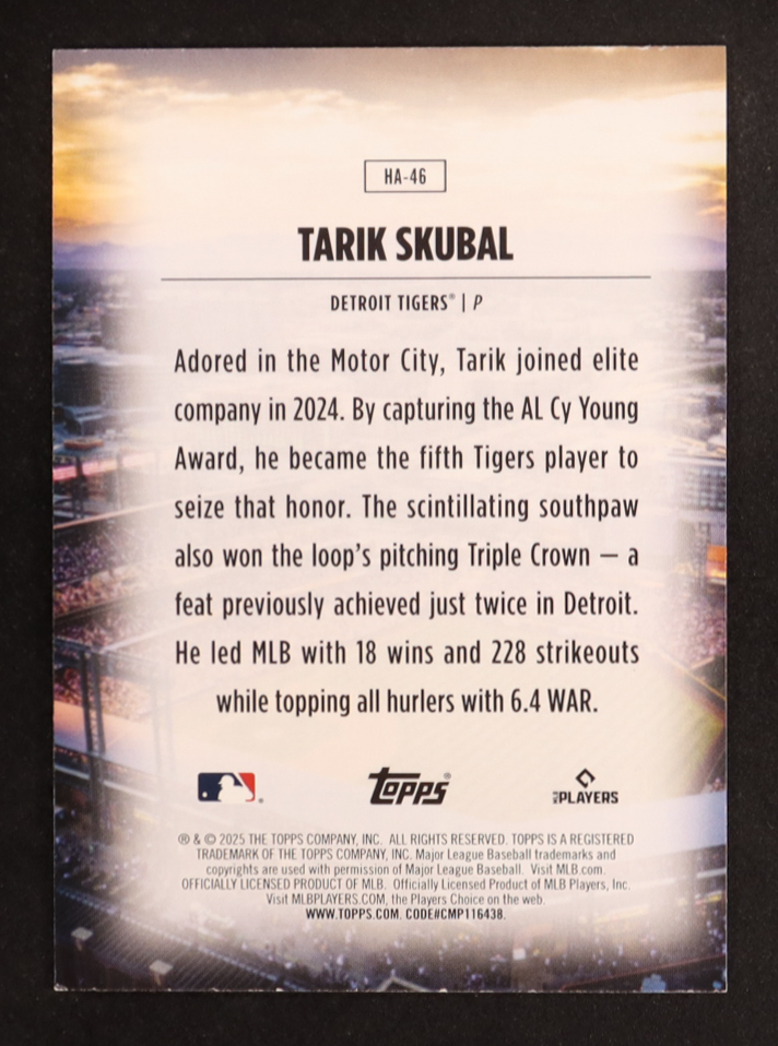 Tarik Skubal 2025 Topps Home Field Advantage #HA46 at PristineAuction.com Tarik Skubal 2025 Topps Home Field Advantage #HA46 at PristineAuction.com