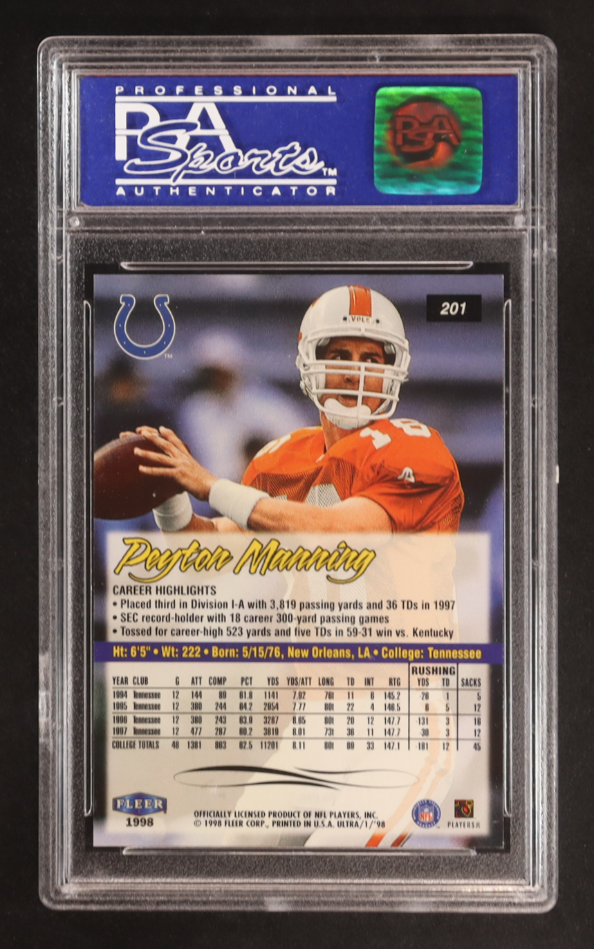 Peyton Manning 1998 Ultra #201 RC (PSA 9) at PristineAuction.com Peyton Manning 1998 Ultra #201 RC (PSA 9) at PristineAuction.com