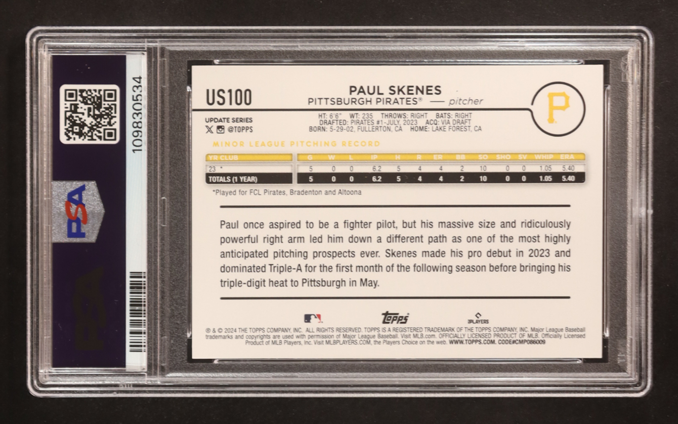 Paul Skenes 2024 Topps Update #US100 RC (PSA 9) at PristineAuction.com Paul Skenes 2024 Topps Update #US100 RC (PSA 9) at PristineAuction.com