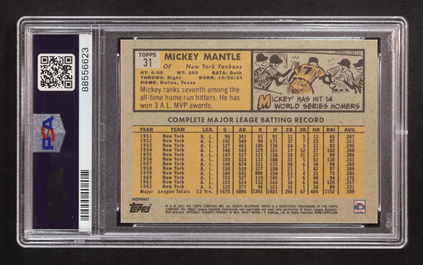 Mickey Mantle 2021 Topps X Mickey Mantle #31 (PSA 9) at PristineAuction.com Mickey Mantle 2021 Topps X Mickey Mantle #31 (PSA 9) at PristineAuction.com