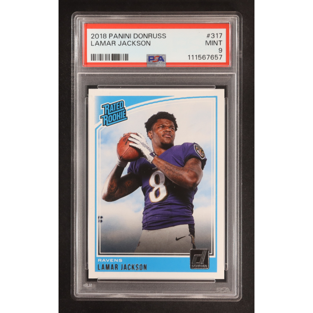 Lamar Jackson 2018 Donruss #317 RR RC (PSA 9) at PristineAuction.com