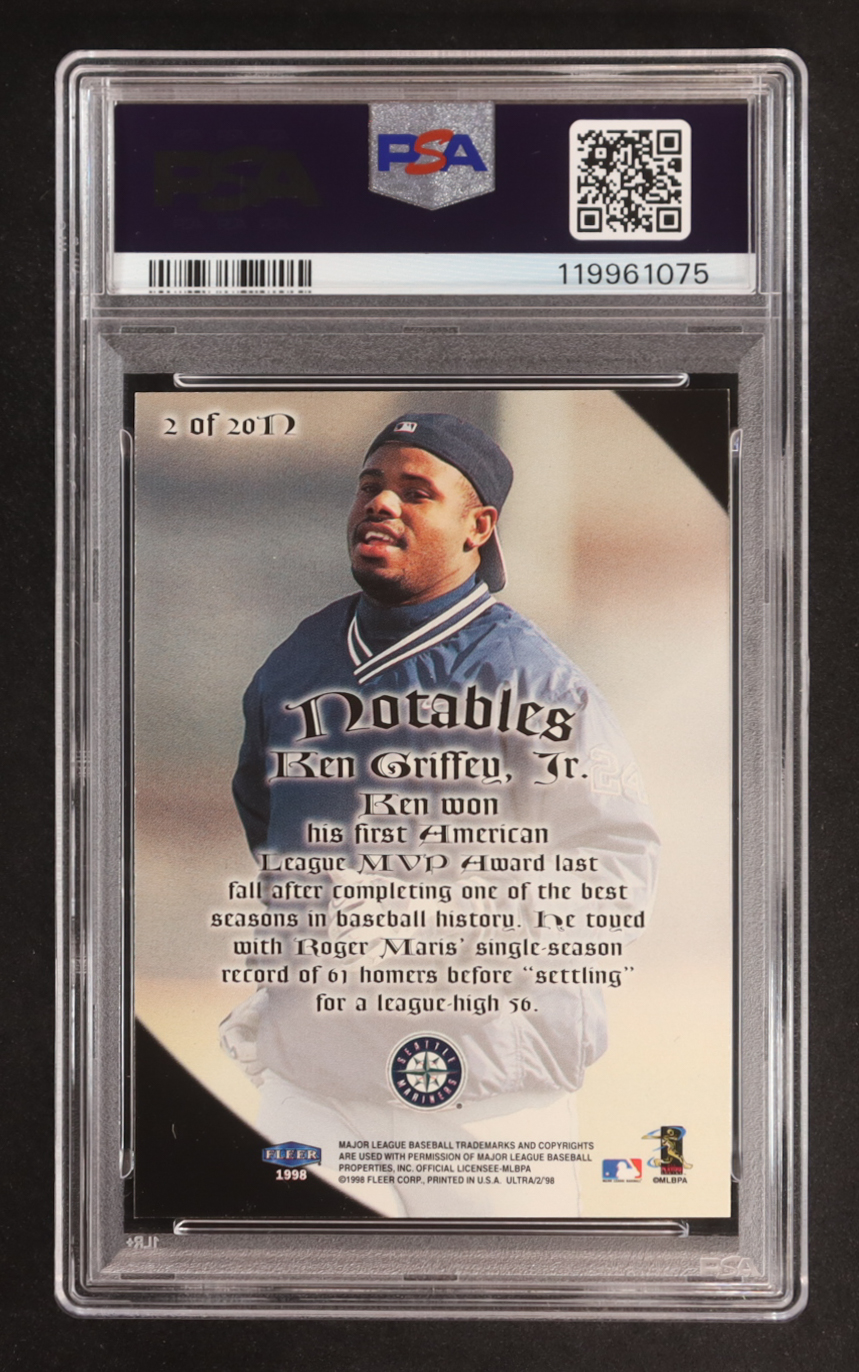 Ken Griffey Jr. 1998 Ultra Notables #2 (PSA 9) at PristineAuction.com Ken Griffey Jr. 1998 Ultra Notables #2 (PSA 9) at PristineAuction.com