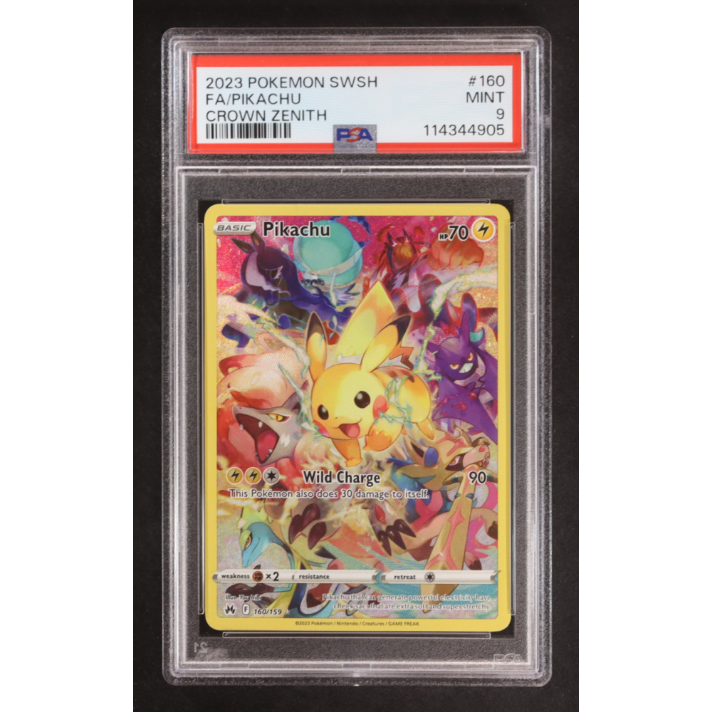 Pikachu 2023 Pokemon Sword and Shield Crown Zenith #160 (PSA 9) at PristineAuction.com