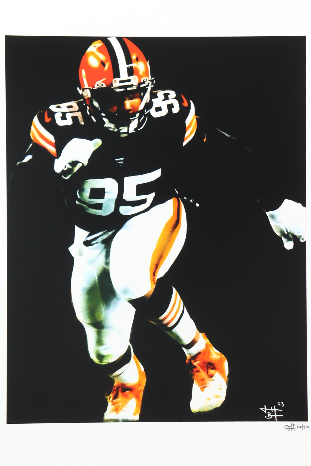 "Myles Garrett" Browns LE 12x18 Lithograph by Joshua Barton #/500 (PA) at PristineAuction.com "Myles Garrett" Browns LE 12x18 Lithograph by Joshua Barton #/500 (PA) at PristineAuction.com