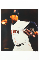 "Pedro Mart&iacute;nez" Red Sox LE 12x18 Lithograph by Joshua Barton #/500 (PA) at PristineAuction.com