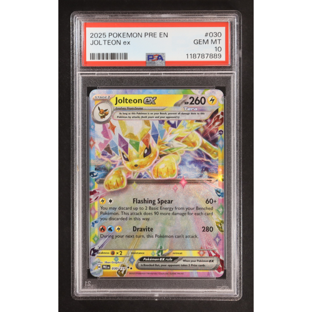 Jolteon ex 2025 Pokemon Scarlet and Violet Prismatic Evolutions #030 (PSA 10) at PristineAuction.com