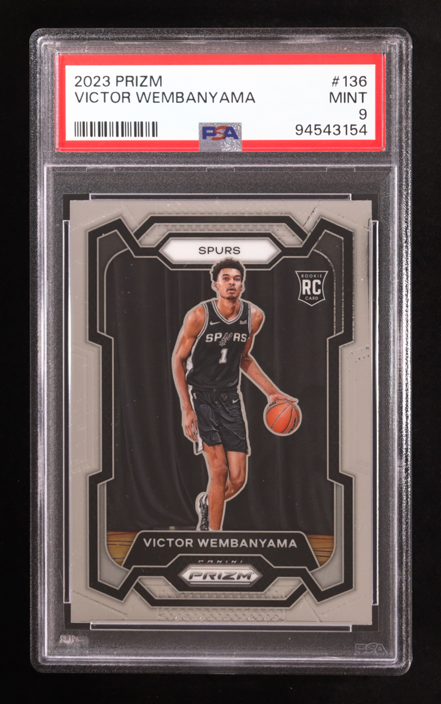Victor Wembanyama 2023-24 Panini Prizm #136 RC (PSA 9) at PristineAuction.com Victor Wembanyama 2023-24 Panini Prizm #136 RC (PSA 9) at PristineAuction.com