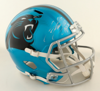 Steve Smith Sr. Signed Panthers Full-Size Rave Alternate Speed Helmet Inscribed "Agent 89" (Radtke) at PristineAuction.com