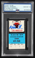 Magic Johnson Signed 1982 Lakers Playoff Ticket vs. Chicago Bulls (PSA | Auto Grade 10) at PristineAuction.com