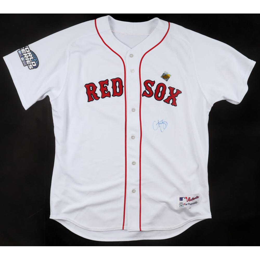 Curt Schilling Signed Red Sox Majestic Authentic Jersey With 2004