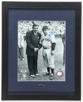 Yogi Berra Signed Yankees Custom Framed Photo Display with Yankees Pin (PSA) at PristineAuction.com