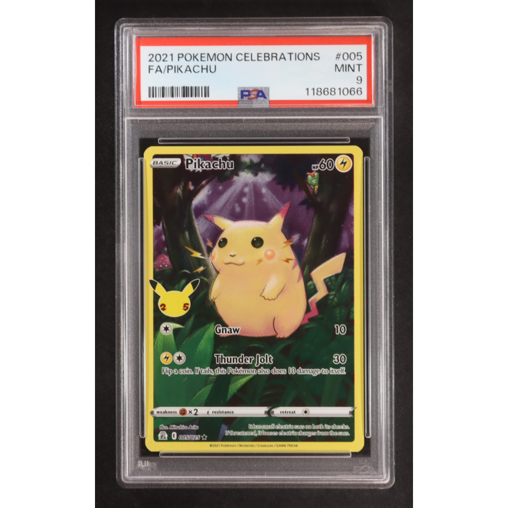 Pikachu 2021 Pokemon Celebrations Full Art #005 (PSA 9) at PristineAuction.com