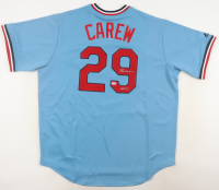 Rod Carew Signed Twins Majestic Authentic Jersey Inscribed "HOF 91" (PSA) at PristineAuction.com