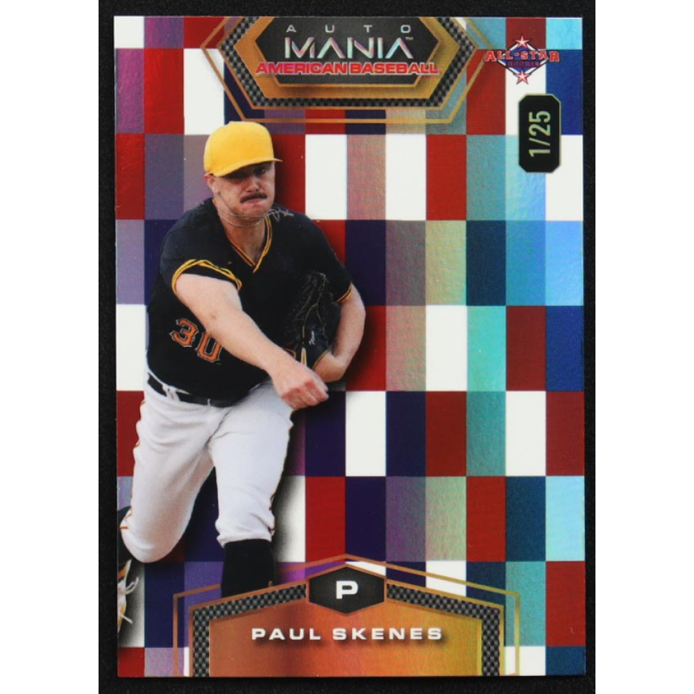 Paul Skenes 2024 Wild Card Auto Mania American Baseball Americana Rainbow Foil #AMAH-PS2 #01/25 RC at PristineAuction.com