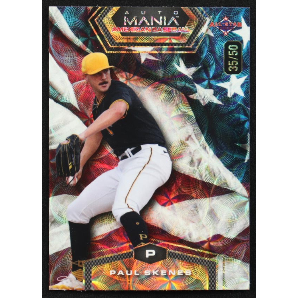 Paul Skenes 2024 Wild Card Auto Mania American Baseball American Flag Kaleidoscope #AMAH-PS3 #35/50 RC at PristineAuction.com