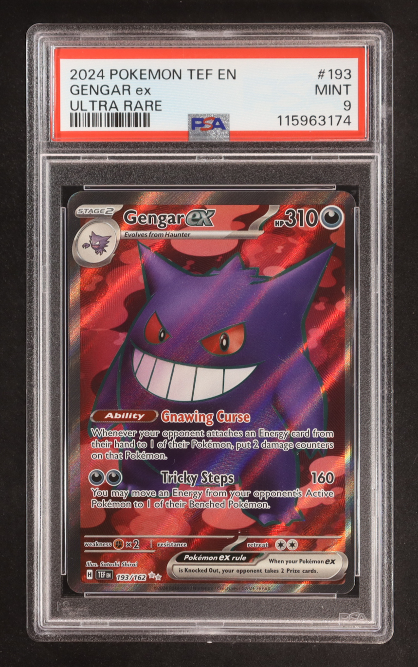 Gengar 2024 Pokemon TCG Scarlet & Violet Temporal Forces #193 (PSA 9) at PristineAuction.com Gengar 2024 Pokemon TCG Scarlet & Violet Temporal Forces #193 (PSA 9) at PristineAuction.com
