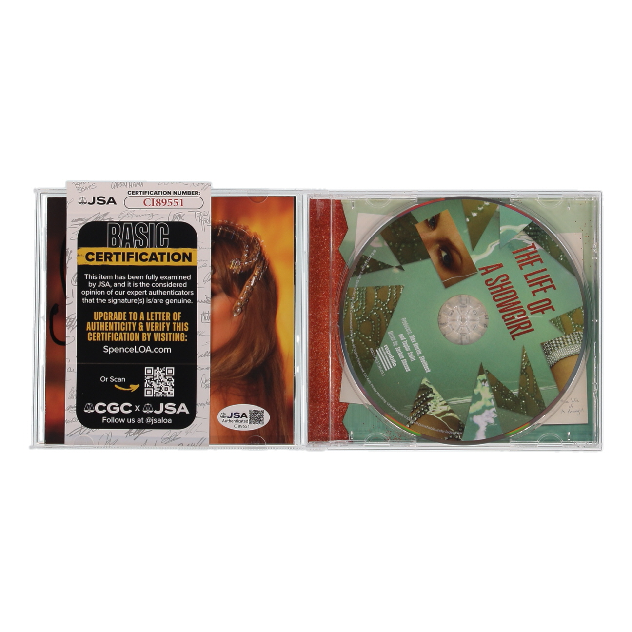 Taylor Swift Signed "The Life of a Showgirl" CD Insert with Disc (JSA) at PristineAuction.com Taylor Swift Signed "The Life of a Showgirl" CD Insert with Disc (JSA) at PristineAuction.com