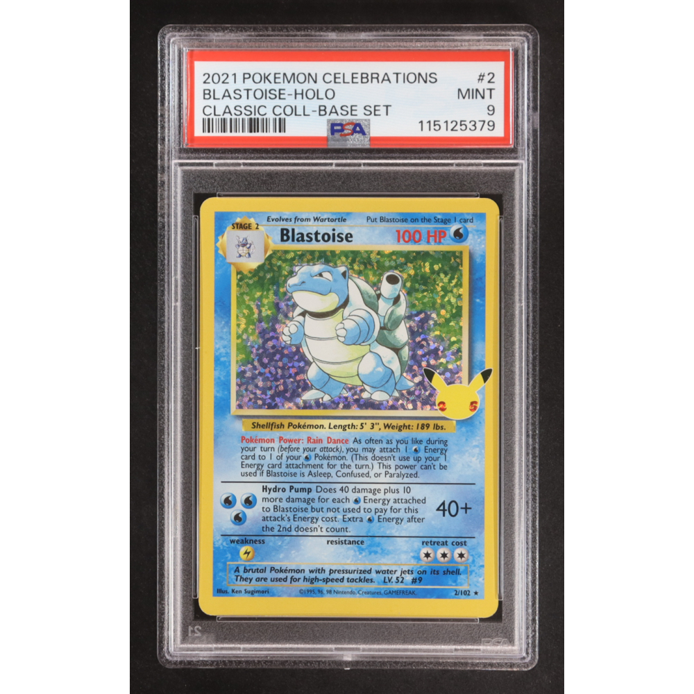Blastoise 2021 Pokemon Celebrations Classic Collection Confetti Holofoil #2 (PSA 9) at PristineAuction.com