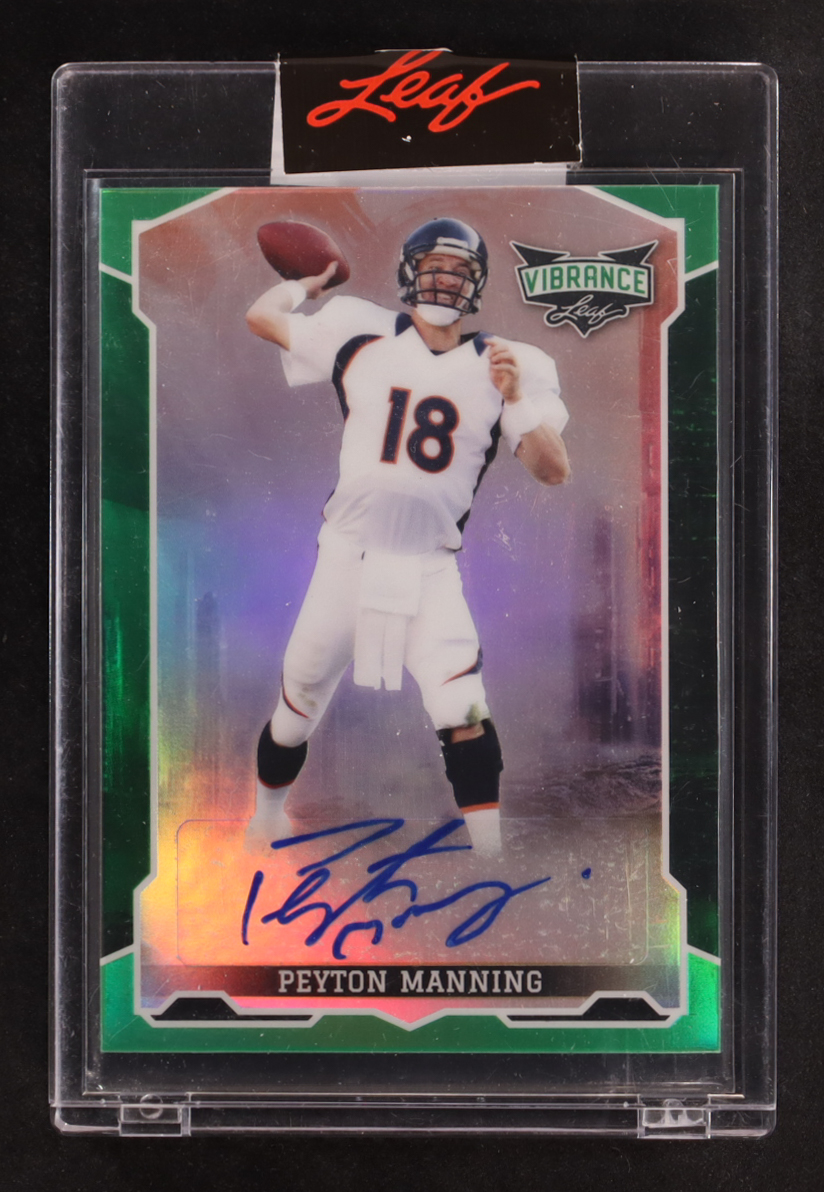 Peyton Manning 2022 Leaf Vibrance Autographs Prismatic Green #BAPM1 #7/9 at PristineAuction.com Peyton Manning 2022 Leaf Vibrance Autographs Prismatic Green #BAPM1 #7/9 at PristineAuction.com