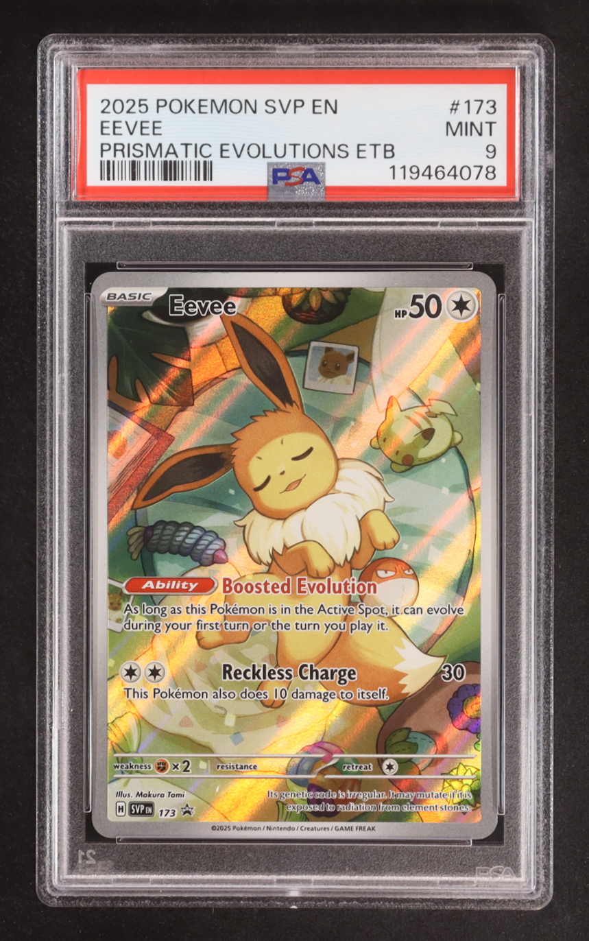 Eevee 2025 Pokemon TCG Scarlet & Violet Black Star Promos #173 (PSA 9) at PristineAuction.com Eevee 2025 Pokemon TCG Scarlet & Violet Black Star Promos #173 (PSA 9) at PristineAuction.com
