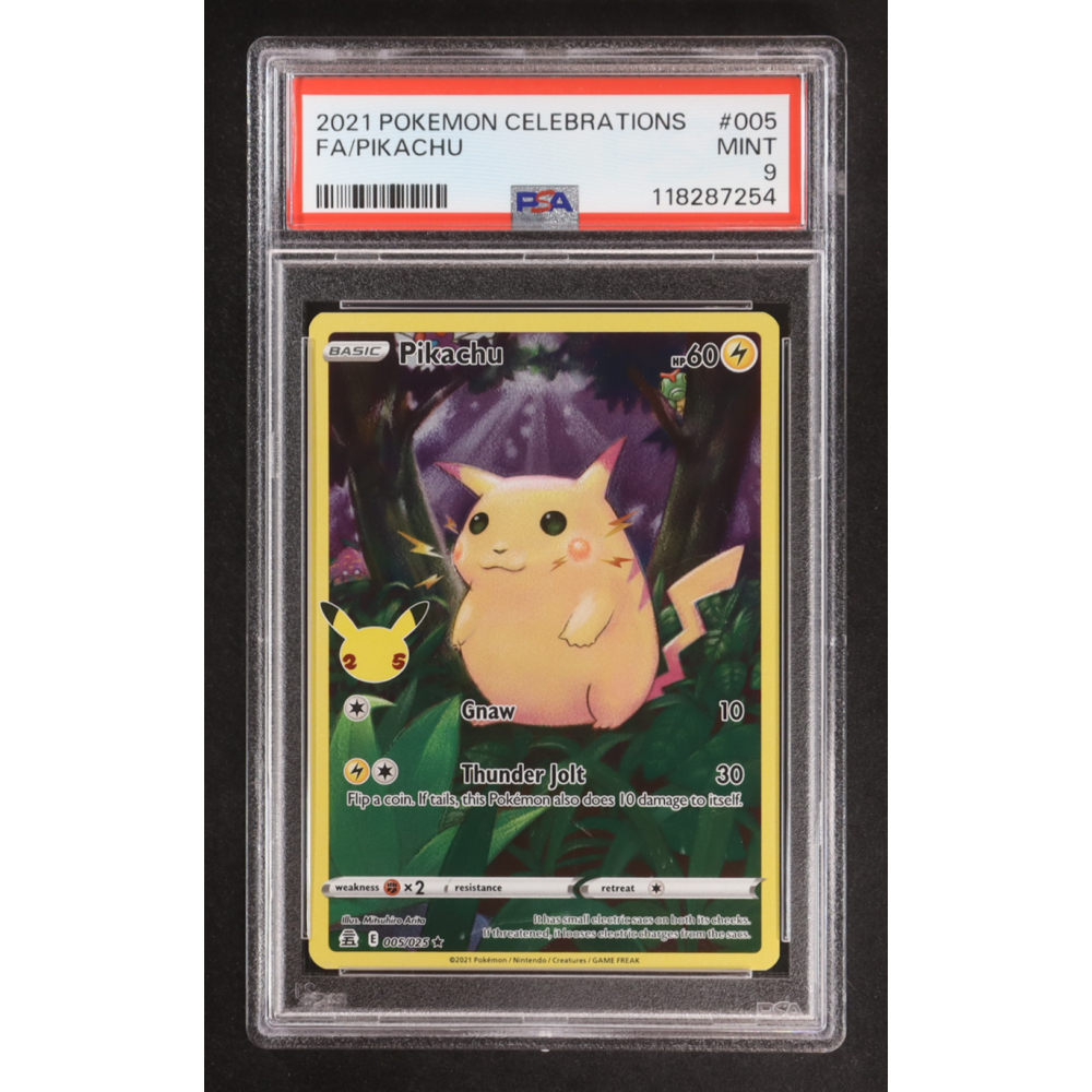 Pikachu 2021 Pokemon Celebrations Full Art #005 (PSA 9) at PristineAuction.com