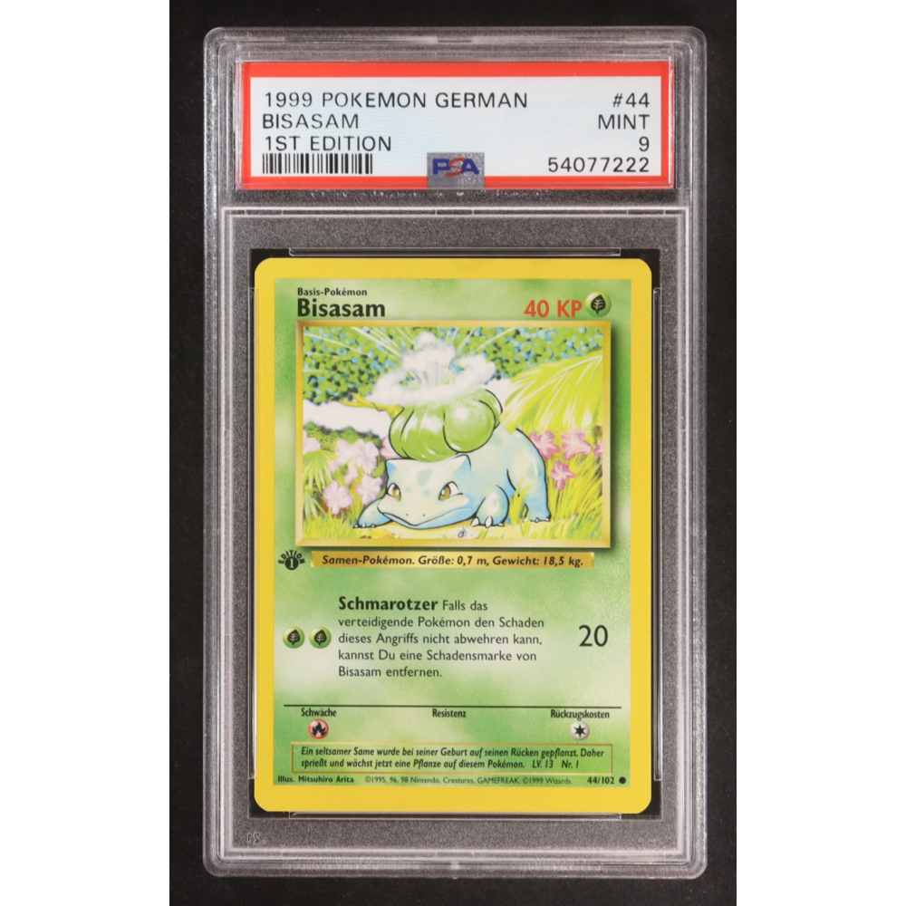 Bisasam [Bulbasaur] 1999 Pokemon Base 1st Edition German #44 (PSA 9) at PristineAuction.com