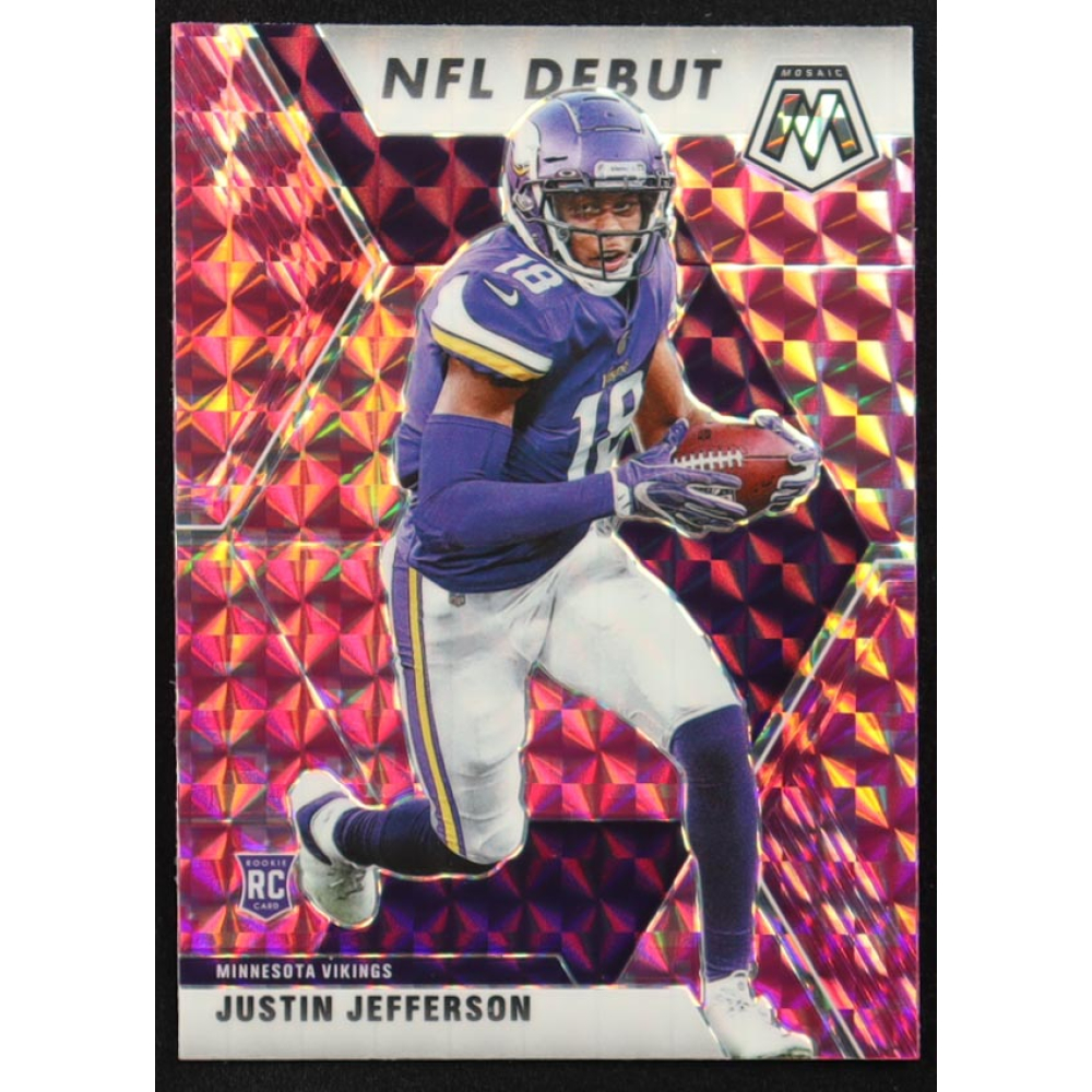 Justin Jefferson 2020 Panini Mosaic Mosaic Camo Pink #270 DEB at PristineAuction.com