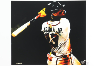 "Ronald Acuna Jr." Braves LE 12x18 Lithograph by Joshua Barton #/500 (PA) at PristineAuction.com