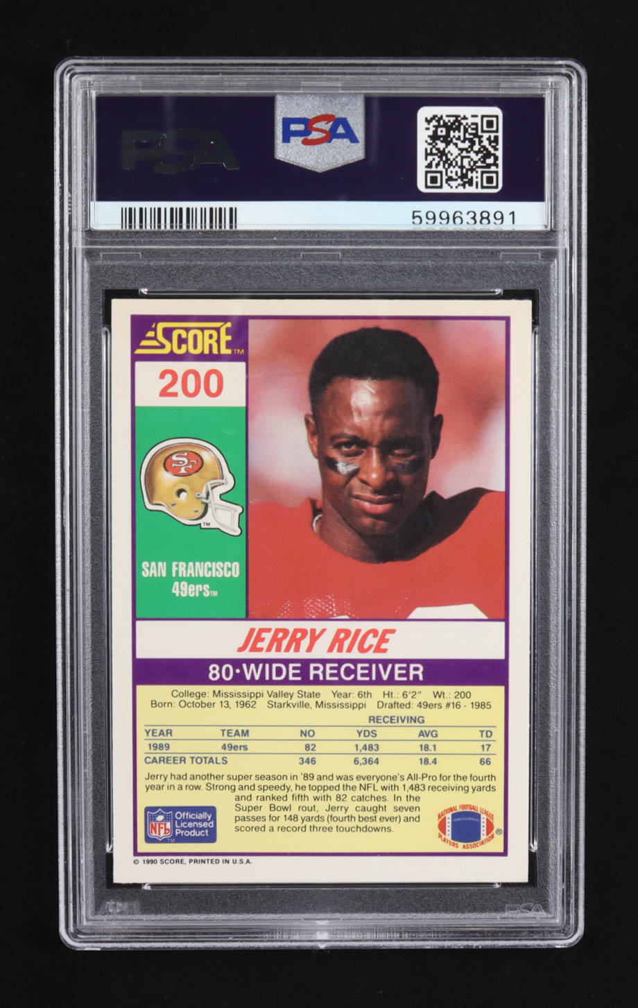 Jerry Rice 1990 Score #200 (PSA 9) at PristineAuction.com Jerry Rice 1990 Score #200 (PSA 9) at PristineAuction.com