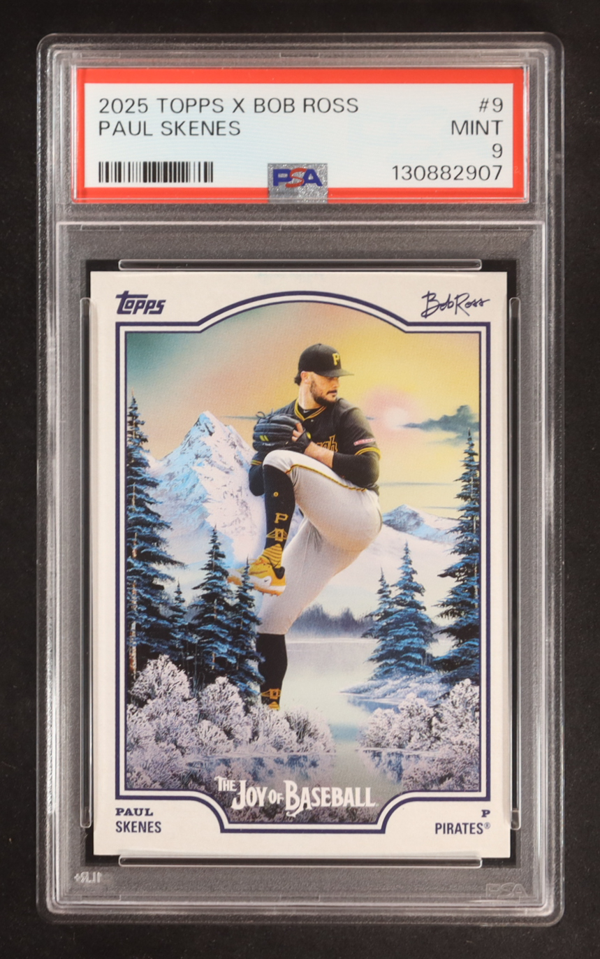 Paul Skenes 2025 Topps X Bob Ross The Joy of Baseball #9 (PSA 9) at PristineAuction.com Paul Skenes 2025 Topps X Bob Ross The Joy of Baseball #9 (PSA 9) at PristineAuction.com
