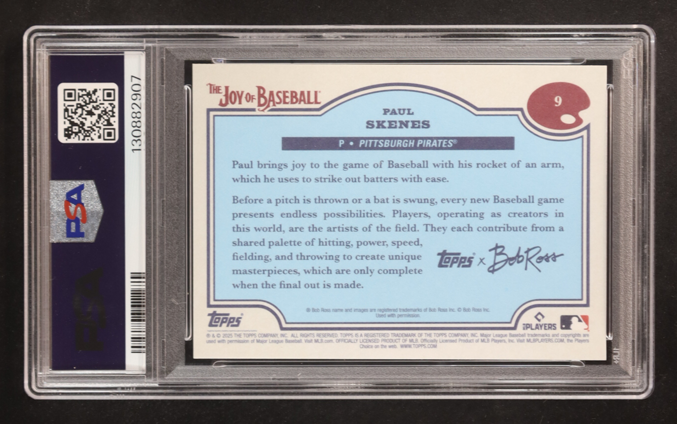 Paul Skenes 2025 Topps X Bob Ross The Joy of Baseball #9 (PSA 9) at PristineAuction.com Paul Skenes 2025 Topps X Bob Ross The Joy of Baseball #9 (PSA 9) at PristineAuction.com