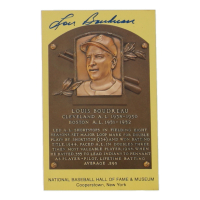 Lou Boudreau Signed Hall of Fame Plaque Postcard (JSA) at PristineAuction.com