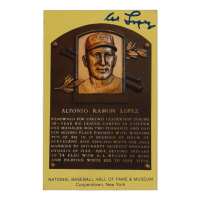 Al Lopez Signed Hall of Fame Plaque Postcard (JSA) at PristineAuction.com