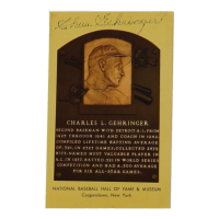 Charles Gehringer Signed Hall of Fame Plaque Postcard (JSA) at PristineAuction.com