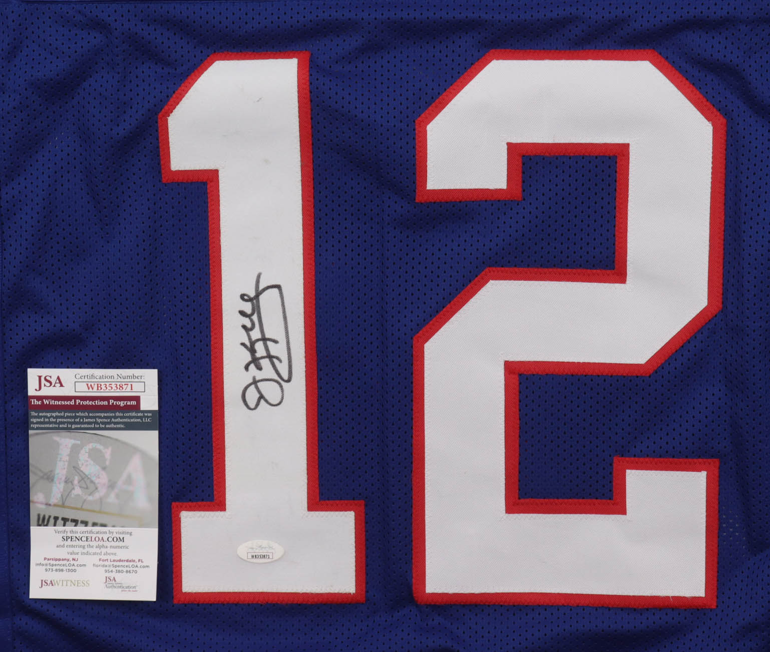 Jim Kelly Signed Career Highlight Stat Jersey (JSA) at PristineAuction.com Jim Kelly Signed Career Highlight Stat Jersey (JSA) at PristineAuction.com