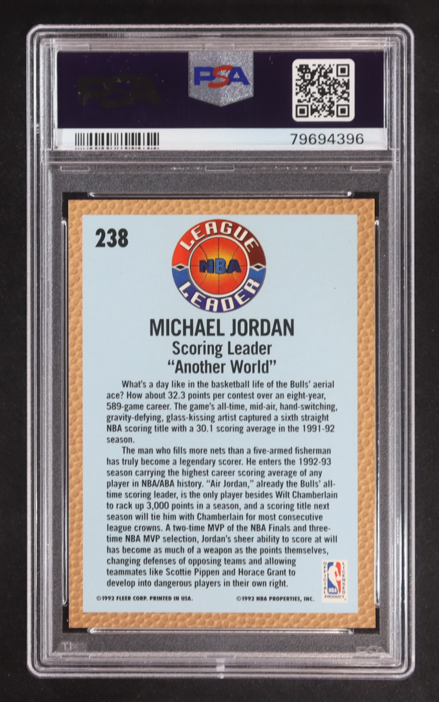Michael Jordan 1992-93 Fleer #238 LL (PSA 9) at PristineAuction.com Michael Jordan 1992-93 Fleer #238 LL (PSA 9) at PristineAuction.com