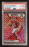 Patrick Mahomes II 2020 Panini Mosaic Mosaic Camo Pink MVP #297 (PSA 10) at PristineAuction.com