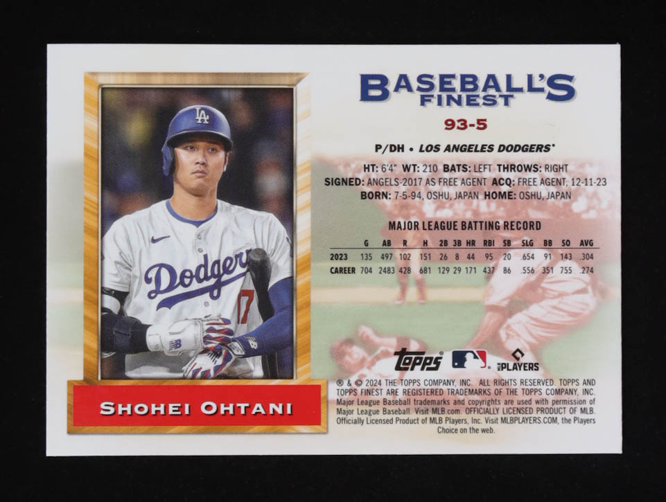Shohei Ohtani 2024 Topps Baseball's Finest #93-5 at PristineAuction.com Shohei Ohtani 2024 Topps Baseball's Finest #93-5 at PristineAuction.com